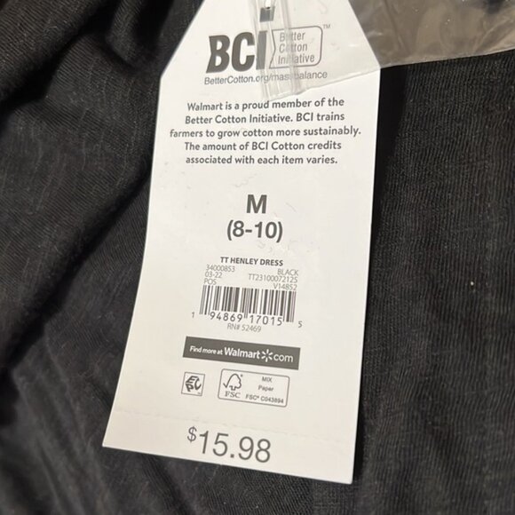 Time and Tru Women's Sleeveless Curve Hem Henley Midi Dress - Picture 6 of 6